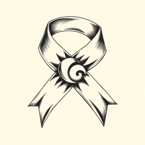 Black & Grey Ink Ribbon Tattoo