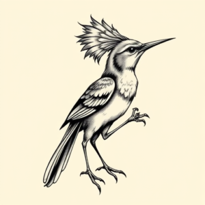 Black & Grey Ink Roadrunner Tattoo