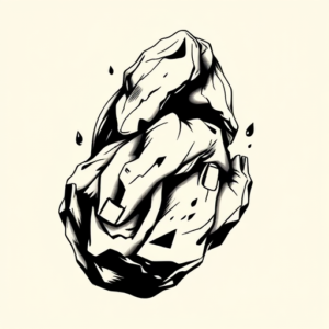 Black & Grey Ink Rock Tattoo