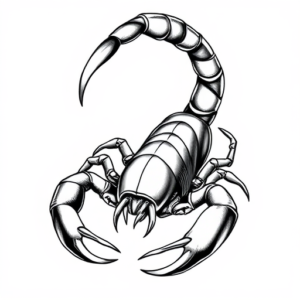 Black & Grey Ink Scorpio Tattoo