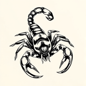 Black & Grey Ink Scorpion Tattoo