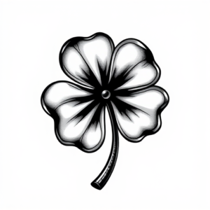 Black & Grey Ink Shamrock Tattoo