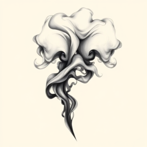 Black & Grey Ink Smoke Tattoo