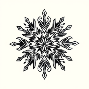 Black & Grey Ink Snowflake Tattoo