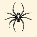 Black & Grey Ink Spider Tattoo