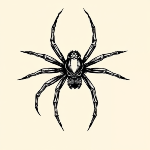 Black & Grey Ink Spider Tattoo