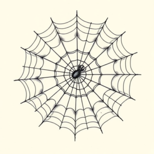 Black & Grey Ink Spiderweb Tattoo