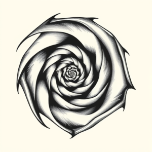 Black & Grey Ink Spiral Tattoo