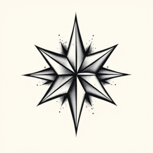 Black & Grey Ink Star Tattoo