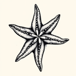 Black & Grey Ink Starfish Tattoo