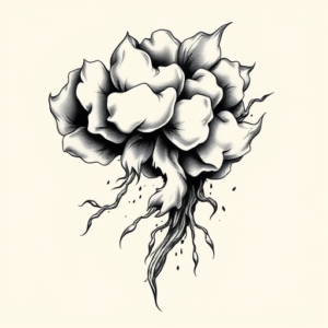 Black & Grey Ink Storm Tattoo