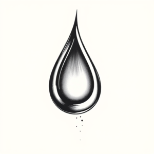 Black & Grey Ink Teardrop Tattoo