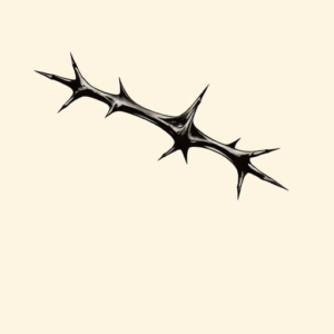 Black & Grey Ink Thorn Tattoo