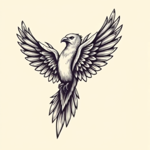 Black & Grey Ink Thunderbird Tattoo