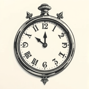 Black & Grey Ink Time Tattoo