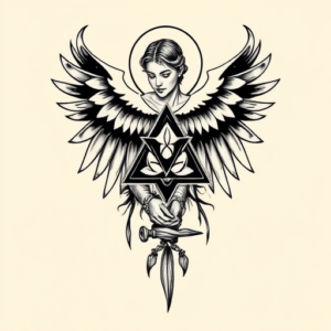 Black & Grey Ink Trinity Tattoo