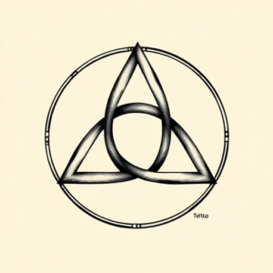 Black & Grey Ink Triquetra Tattoo
