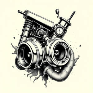 Black & Grey Ink Turbo Tattoo