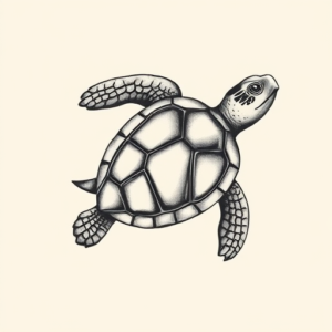 Black & Grey Ink Turtle Tattoo