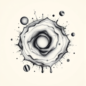 Black & Grey Ink Universe Tattoo