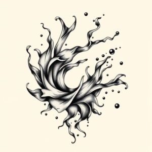 Black & Grey Ink Water Tattoo