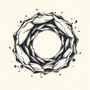 Black & Grey Ink Wormhole Tattoo