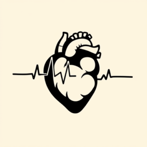 Black Heartbeat Tattoo