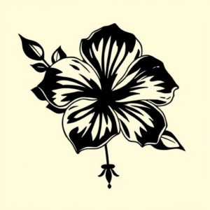 Black Hibiscus Tattoo