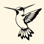 Black Hummingbird Tattoo