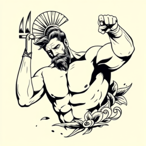 Black Ink Achilles Tattoo