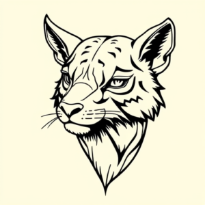 Black Ink Animal Tattoo