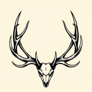Black Ink Antler Tattoo