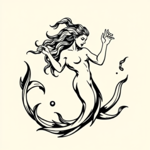 Black Ink Aquarius Tattoo