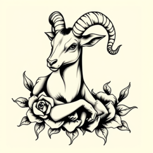 Black Ink Aries Tattoo