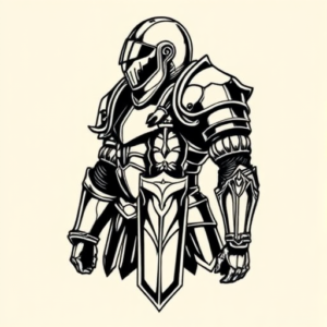 Black Ink Armor Tattoo