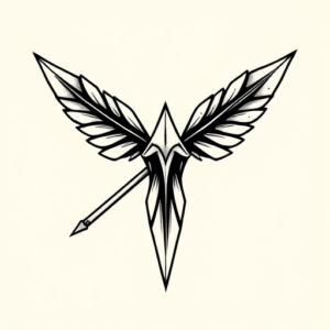 Black Ink Arrowhead Tattoo