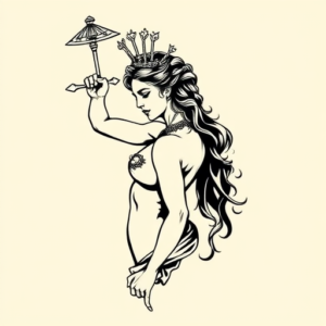 Black Ink Artemis Tattoo