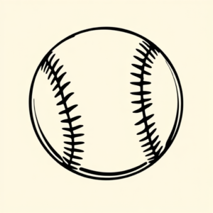 Black Ink Baseball Tattoo