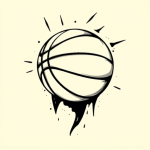 Black Ink Basketball Tattoo