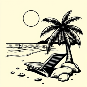 Black Ink Beach Tattoo