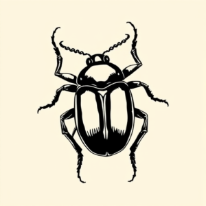 Black Ink Beetle Tattoo