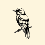 Black Ink Bird Tattoo