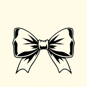 Black Ink Bow Tattoo