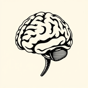 Black Ink Brain Tattoo