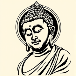 Black Ink Buddha Tattoo