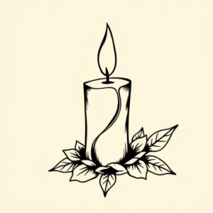 Black Ink Candle Tattoo