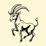 Black Ink Capricorn Tattoo