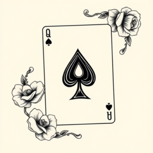 Black Ink Card Tattoo