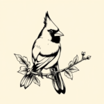 Black Ink Cardinal Tattoo