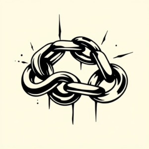 Black Ink Chain Tattoo